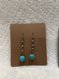 Carved Turquoise and Apatite Dangle