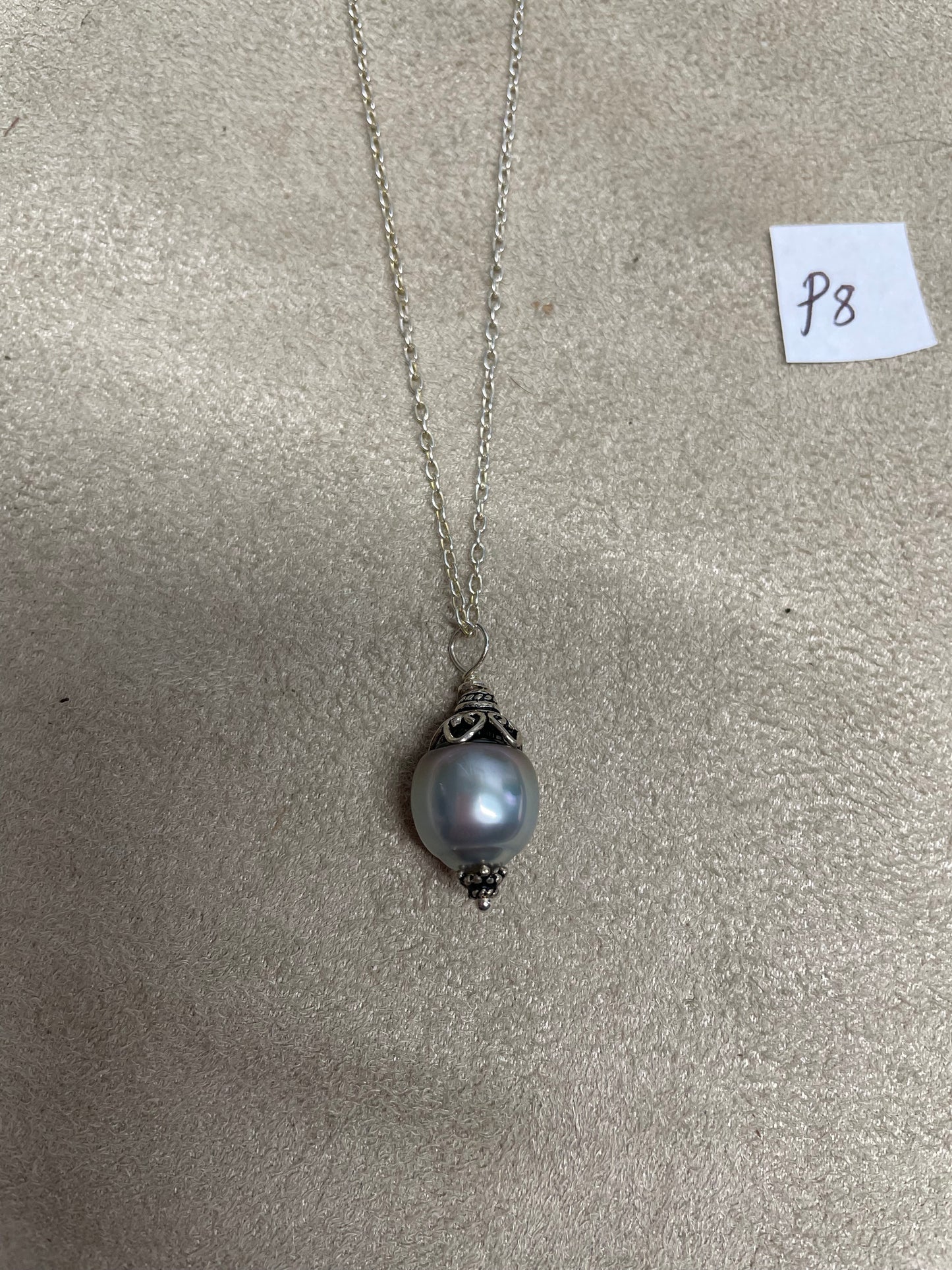 Tahitian Pearl Pendant Silver Chain