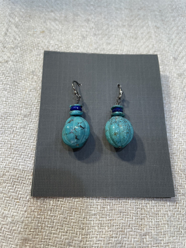Turquoise Carved earrings